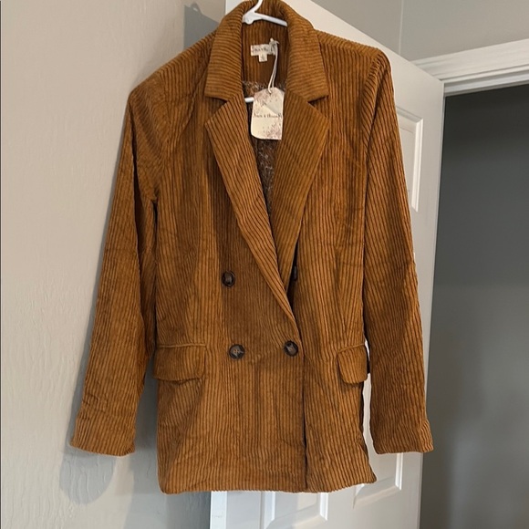 Hem & Thread Jackets & Blazers - NWT Hem and Thread Women's Gold  Corduroy Blazer